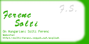 ferenc solti business card